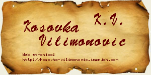 Kosovka Vilimonović vizit kartica